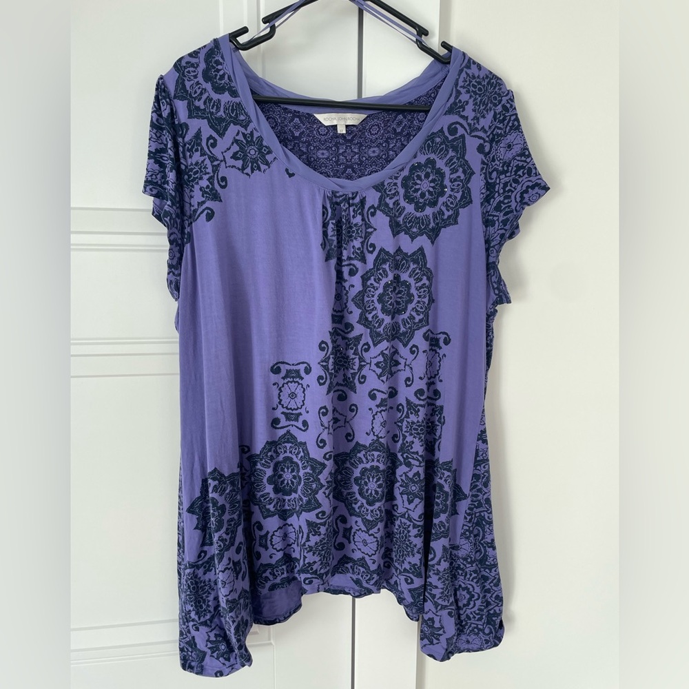 Rocha John Rocha Purple Top Blouse UK Size 22 (US 18)